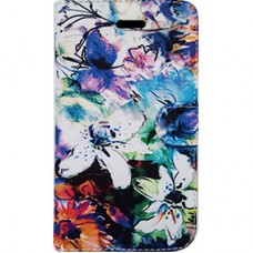 Capa Book Cover para iPhone 6 Plus - Floral Aquarela
